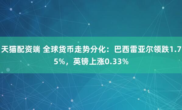 天猫配资端 全球货币走势分化：巴西雷亚尔领跌1.75%，英镑上涨0.33%